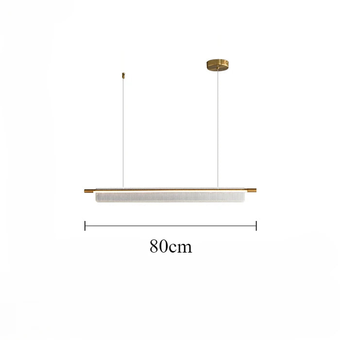 Simple Acrylic Linear LED Chandelier for Dining Table Kitchen Island Restaurant Bar Office Study Modern Iron Strip Pendant Light
