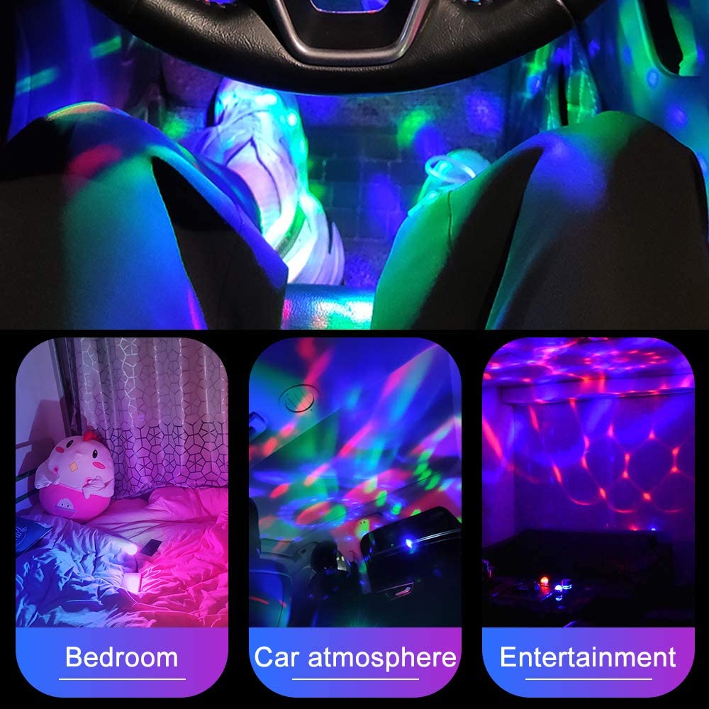 E2 Dj Lighting Sound Party Auto USB Disco Ball Lights RGB Multi Color Car Atmosphere Room Decorations Lamp Magic Strobe Lights