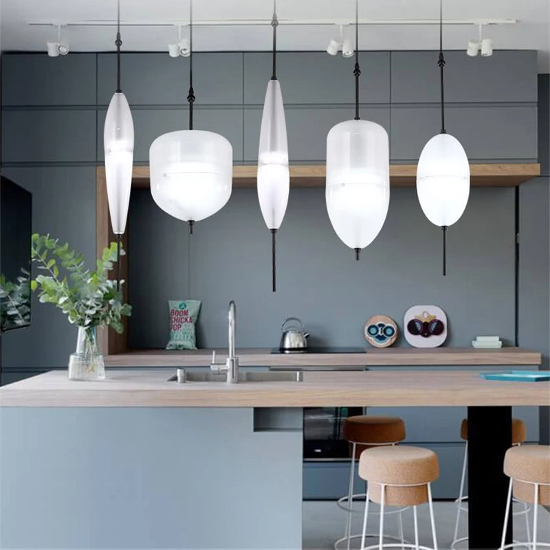 Wonder Glass Night Flow Bespoke Glass pendant light teardrop-shaped Blue pendant light art deco Italian Replica designer Lamp