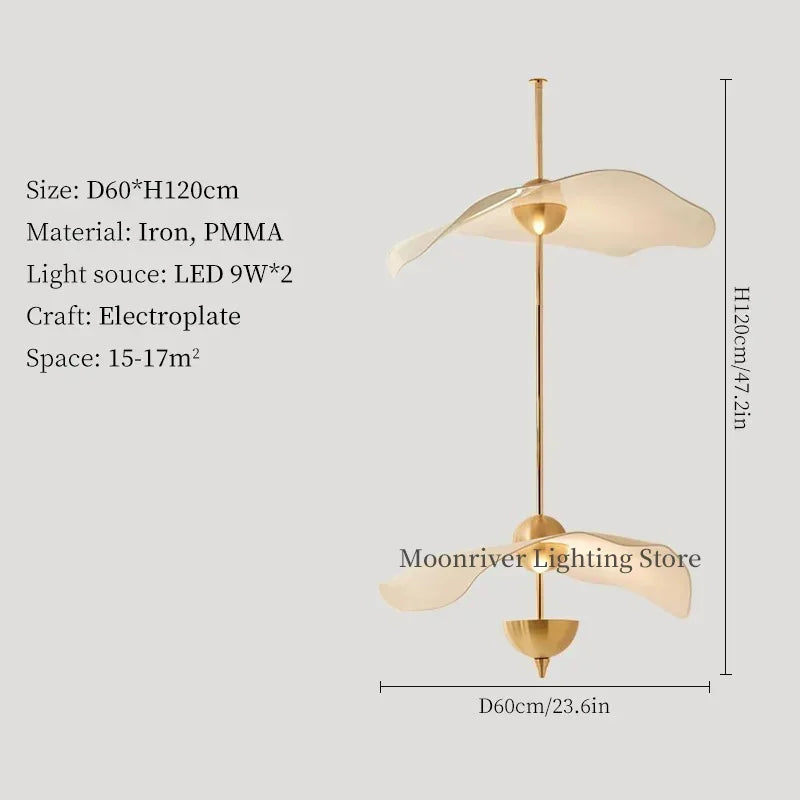 Lotus Leaf Hanging Lamps for Ceiling Staircase Restaurant Living Room Pendant Light Hotel Lobby Chandelier Room Decor Mood Light