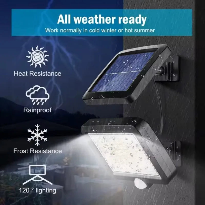 56 LED Solar Motion Sensor Outdoor Wall Light - IP65 Waterproof Garden Security Flood Lamp for Patio, Yard & Garage