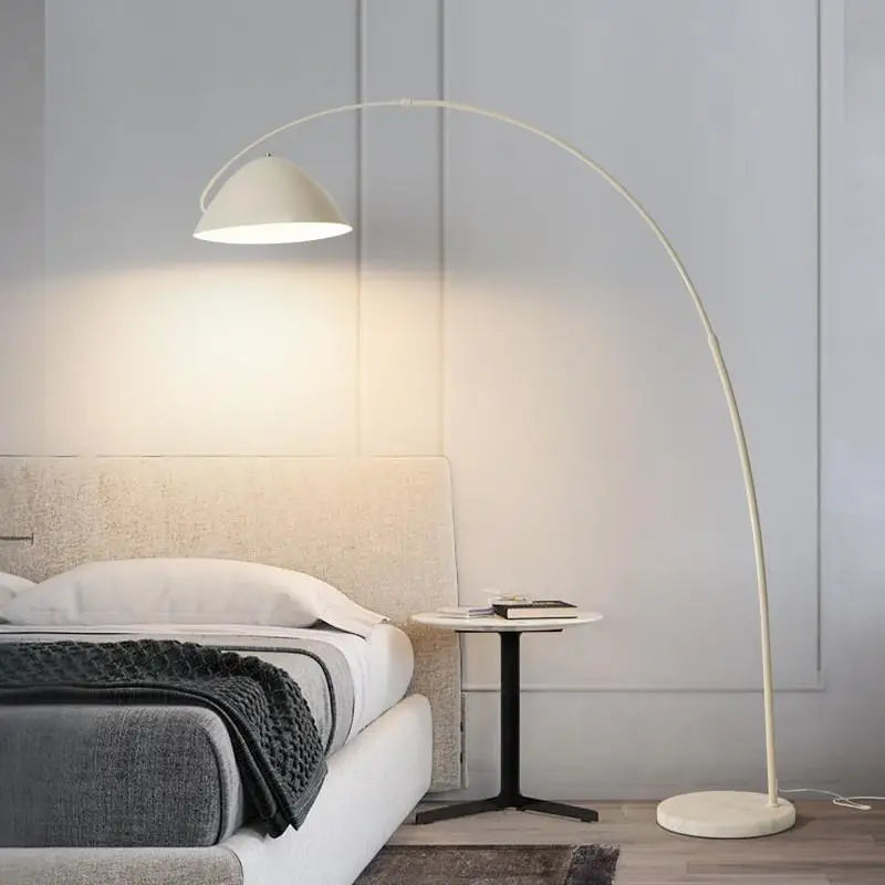 Nordic Light Luxury Fishing Rod LED Floor Lamp - Modern Vertical Arc Standing Light Fixture for Living Room Sofa & Bedroom Bedside