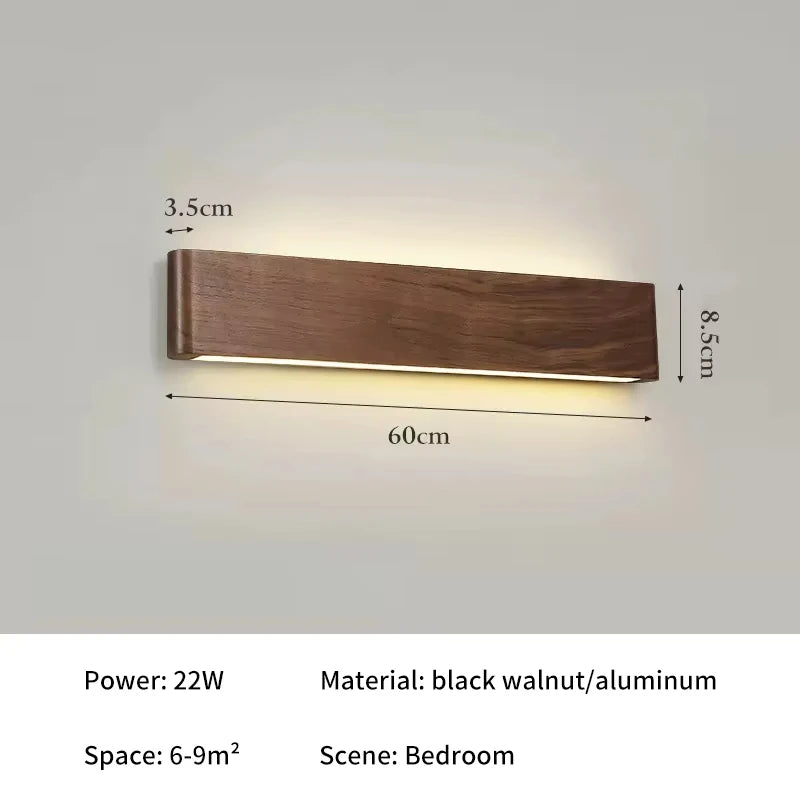 LED Wooden Wall Lamp for Living Room Bedroom Bedside Corridor Stairs Indoor Modern Home Decoration Up Down Wall Sconce Lights 