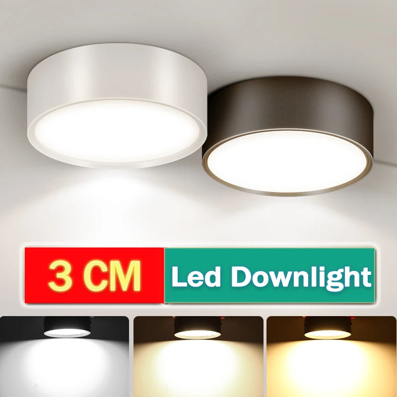 Led Downlight 220V Down Lights Surface Mounted 3/5/10/15/25W Ceiling Lamp For Indoor Living Room Bedroom Kitchen Lighting