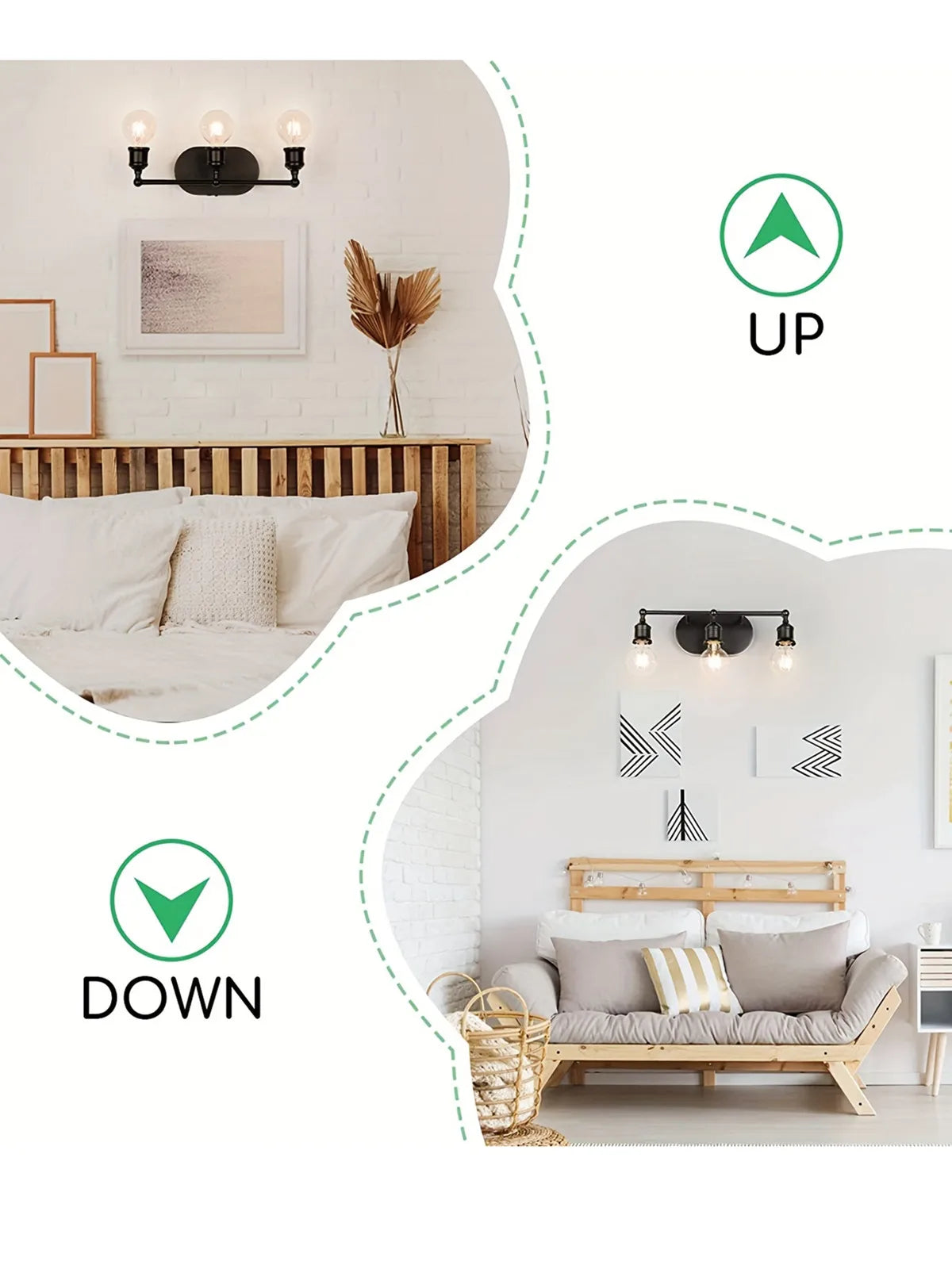 Vanity Light Fixture, Brushed Nickel Wall Sconce Lighting, Modern Bathroom Vanity Wall Lights E26 Base, Vintage Metal Indoor Wal