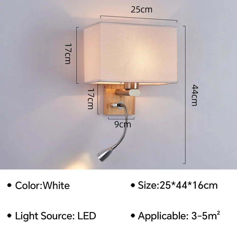 Nordic LED Wall Light with 360° Rotatable Spotlight Wall Sconce For Bedroom Living Room Stairs Indoor Lighting Fixture Luster's