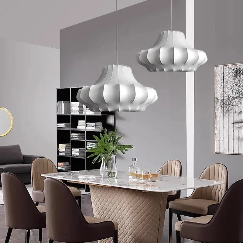 Noguchi Isamu Style Rice Paper Pendant Light - Japanese Wabi-Sabi Ball Ceiling Chandelier Lamp Fixture for Bedroom, Living Room & Restaurant