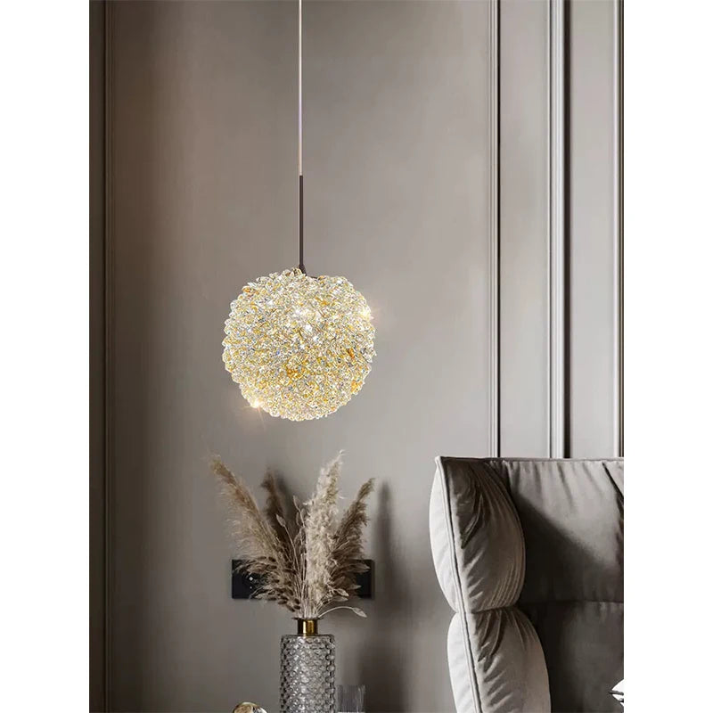 Light luxury postmodern cherry crystal chandelier living room bedroom bedside lamp restaurant creative small chandelier