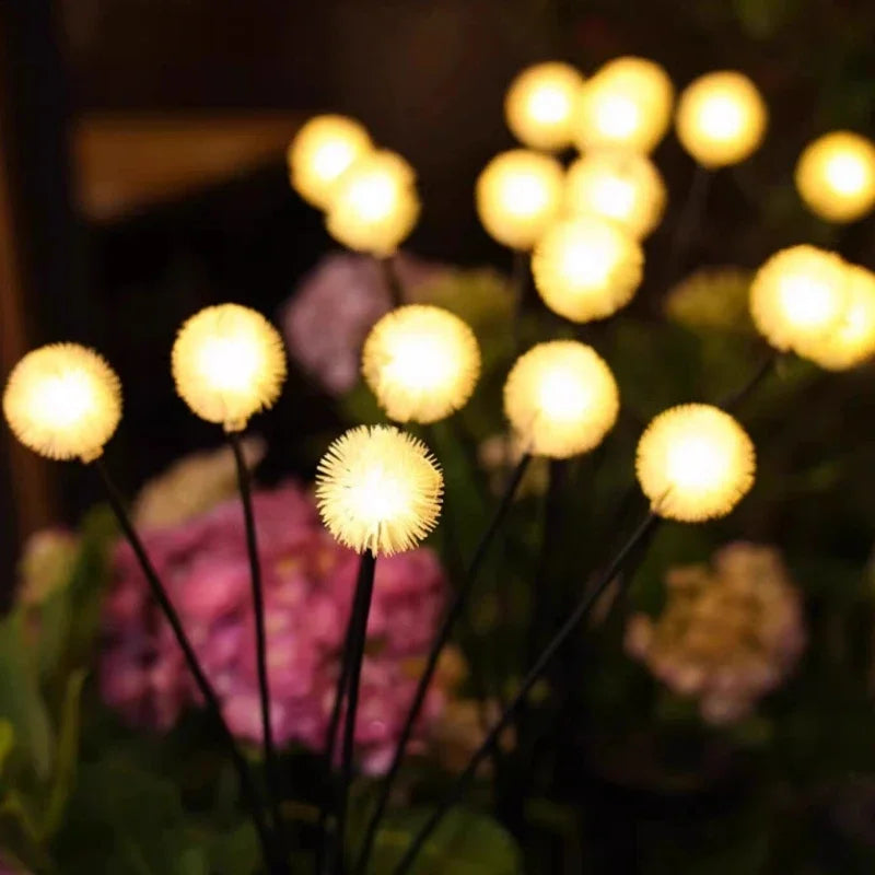 LED Solar Dandelion Lawn Lamp - Waterproof Ground Plug Landscape Lighting