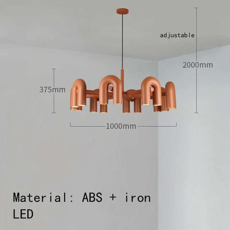 Nordic Creative U Shaped Pendant Light Restaurant Living Room Bedroom Personalized Minimalist Led Designer Decorative Chandelier