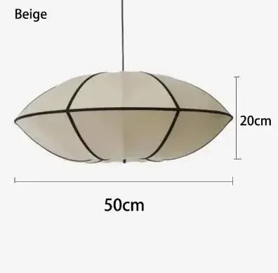 Nordic Medieval Silk Lantern LED Pendant Light - Japanese Wabi-Sabi Zen Ceiling Chandelier Lamp Fixture for Living Room, Bedroom & Home Decor