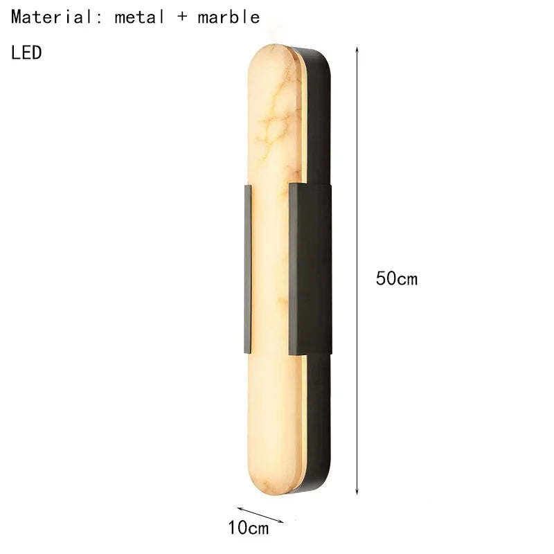 Natural Spanish Marble Wall Light LED Copper Bedroom Reading Wall Lamp Stair Aisle Dining Room Parlor Sconce Dropshipping LED