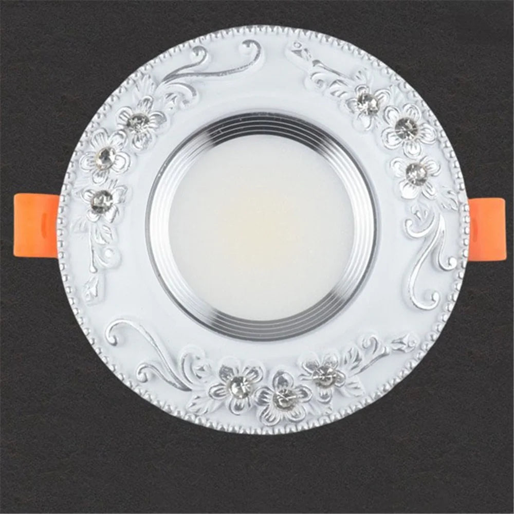 French Diamond Resin Figure LED Recessed Downlight (3W 5W 7W 10W 220V) - Decorative Art Ceiling Spotlight for Hotel Foyer, Hallway & Home Decor