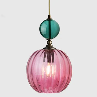 Modern stained glass chandelier Restaurant bar bedside creative bedroom personality model room Pendant lamp home decor Light