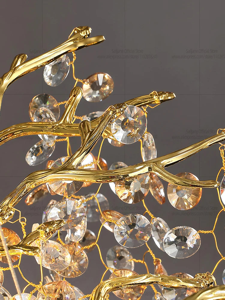 Modern Luxury LED Crystal Chandelier - Elegant Hanging Light for Living Room