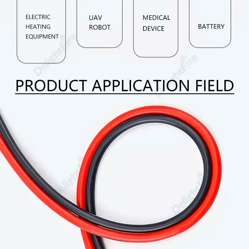Electrical Wire Red Black Heat Resistant Silicone Cable 24 22 20 18 16 14 12 10 8 6 4 awg gauge for Car Auto Battery