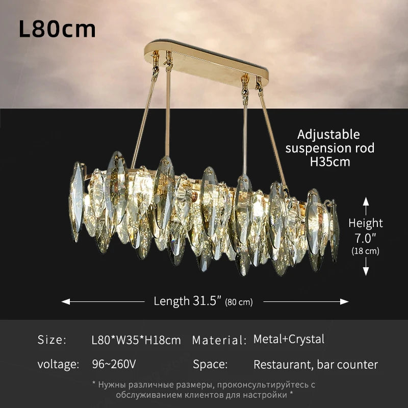 Luxury Crystal Chandelier Living Room High Ceiling Pendant Light Dining Room Hanging Lighting Fixtures Lustre