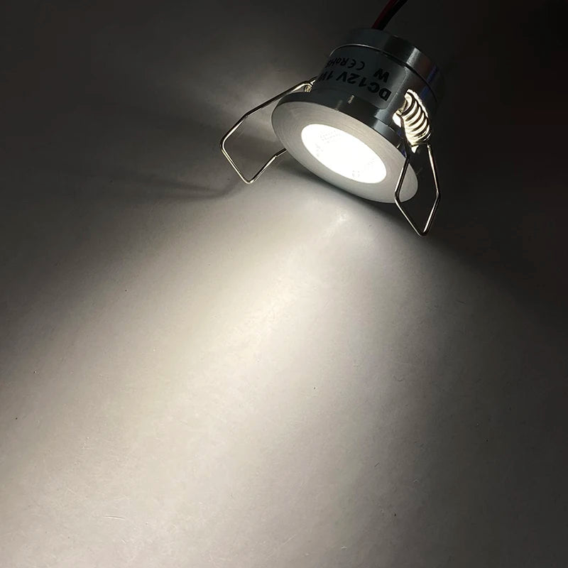 12V/24V Mini Dimmable Recessed LED Spotlight (4/6/8/10 Pack, 1W, 28mm Cutout) - Low-Voltage Ceiling Light for Cabinets & Displays