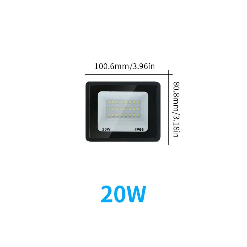 LED Flood Light Outdoor (10W to 200W) AC110V/220V - IP65 Waterproof Garden Spotlight & Exterior Wall Reflector Fixture