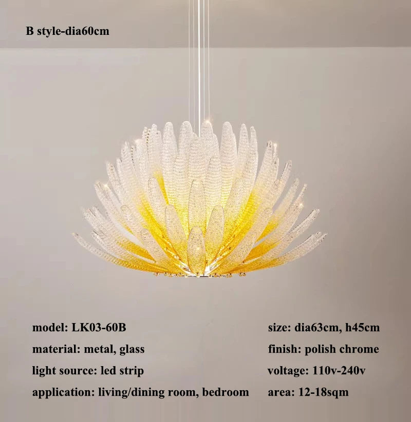 French Luxury Living Room Restaurant Pendant Lights Bedroom Hotel Villa High-end Crystal LED Chandelier Home Decor Lamps Fixture
