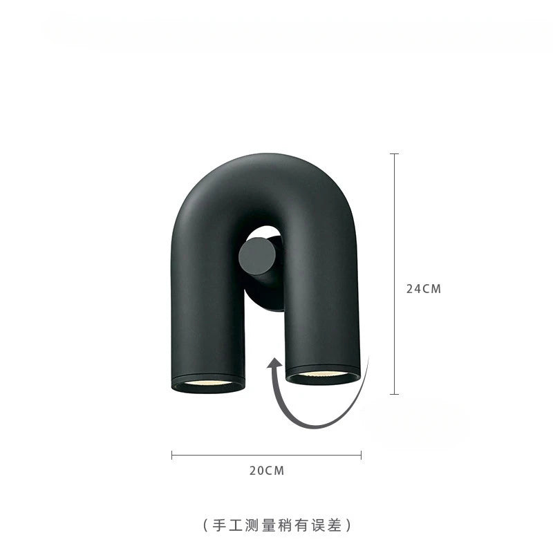 Nordic Rotatable Aluminium U-Tube LED Wall Sconce - Modern Indoor Lighting Fixture
