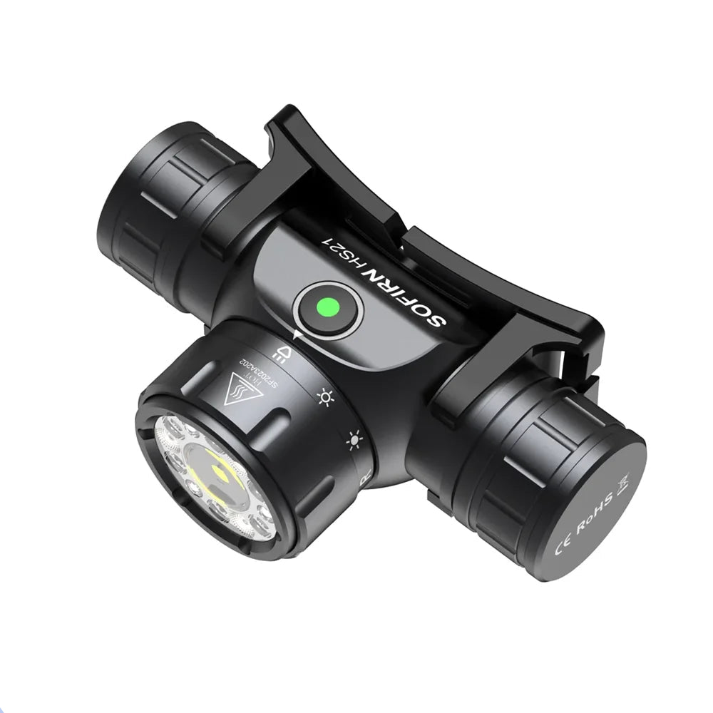 HS21 2000lm Infrared Motion Sensor LED Headlamp - SFT42 High-Power USB-C 18650 Rechargeable Hands-Free EDC Headlight Flashlight
