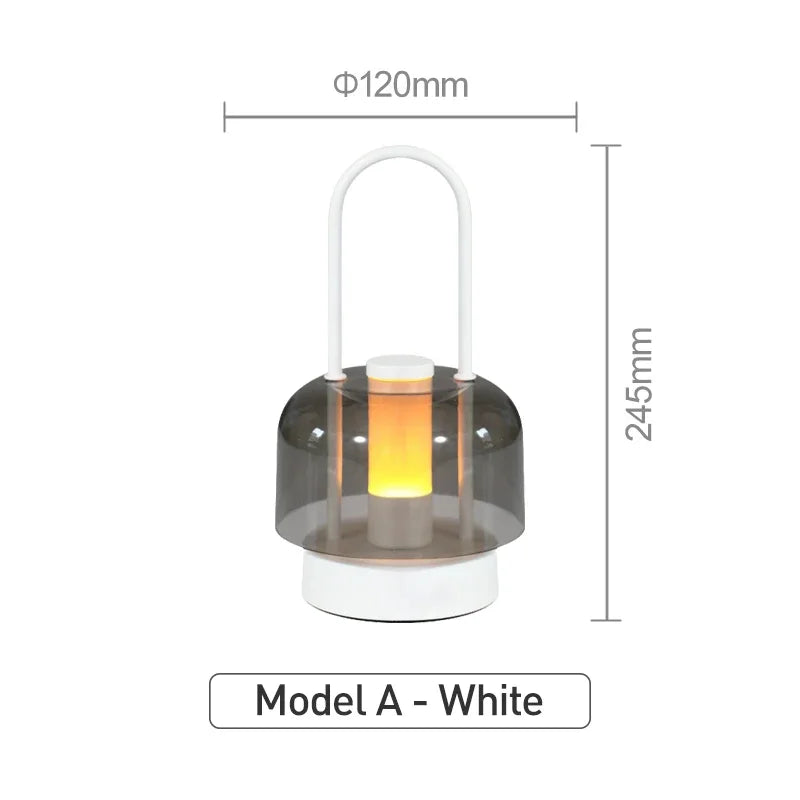 Modern Retro Nordic Desk Lamp - Rechargeable Cordless Indoor Table & Camping Lamp