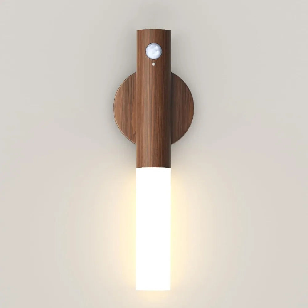 Night Light Motion Sensor Night Lights Rechargeable Wall Sconces Magnetic Wall Lights Wooden Wall Lighting for Bedroom Stair
