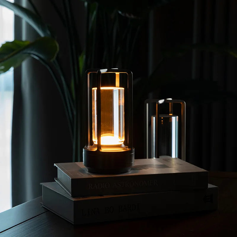 Aluminum Alloy Crystal LED Table Lamp - Rechargeable Touch Atmosphere Night Light