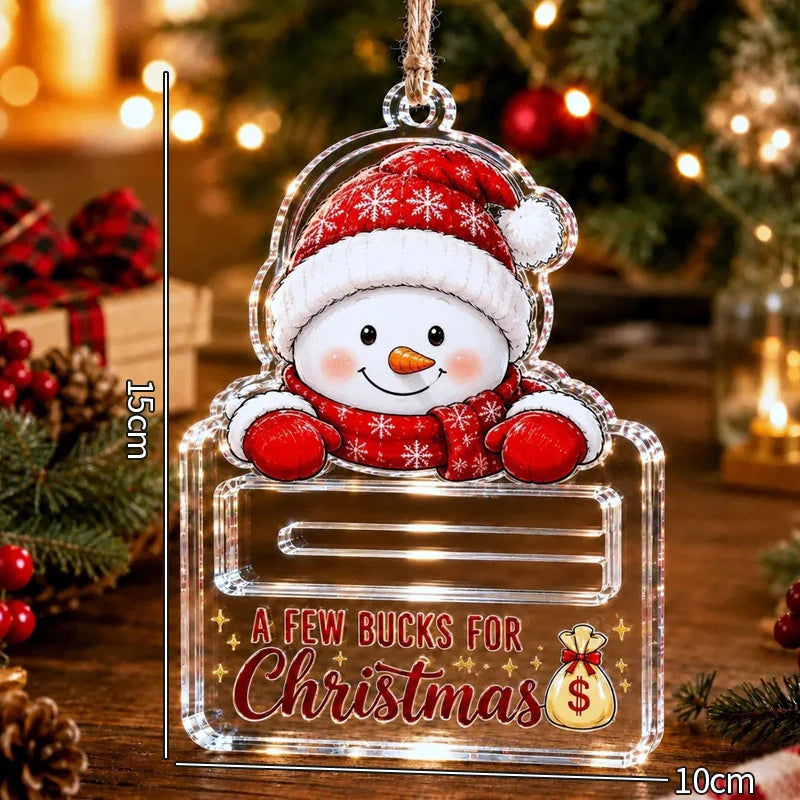 Money Storage Christmas Tree Hanging Ornament Clear Piggy Bank Christmas Decoration 2026 Cash Slot Hanging Pendant Navidad Decor