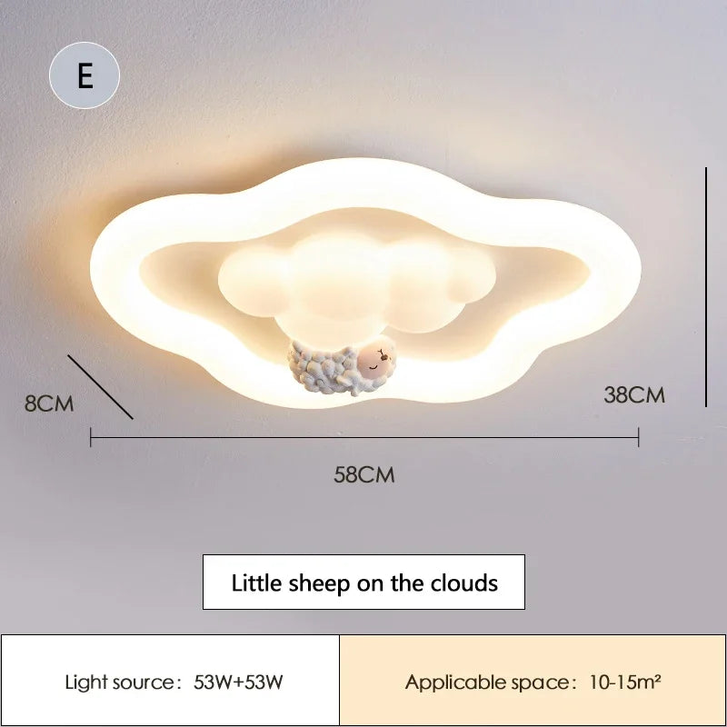 Modern Cream Style Nursery Decor Boy Girl Bedroom Ceiling Lamps Cloud Light LED Children's Room Baby Room Ceiling Lights