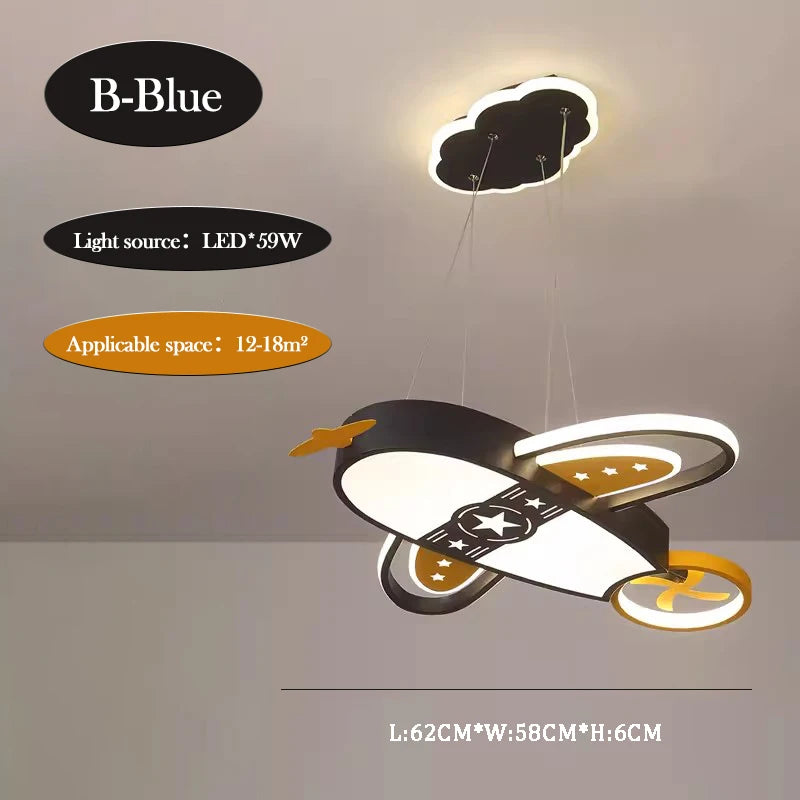 Children's Room Ceiling Chandeliers Cartoon Airplane Lights Minimalist Modern Nursery Little Boy Girl Bedroom Hanging Chandelier