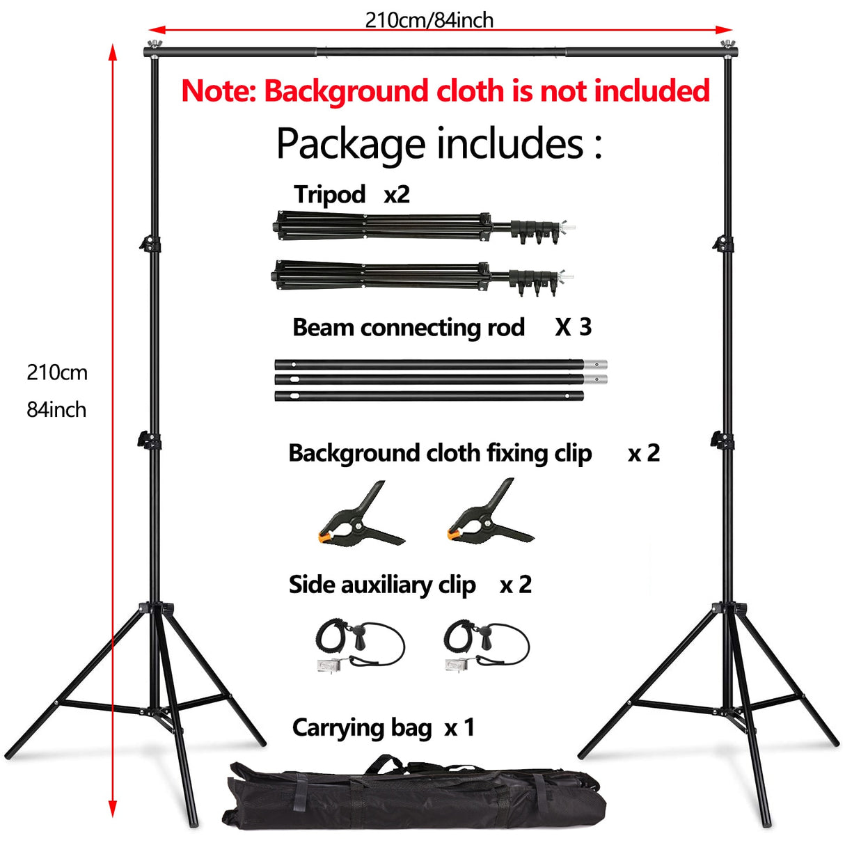Photography Studio Backdrop Stand Photo Video Studio Background Stand Backdrop Support System Kit Scenery Shelf Frame Light Kit