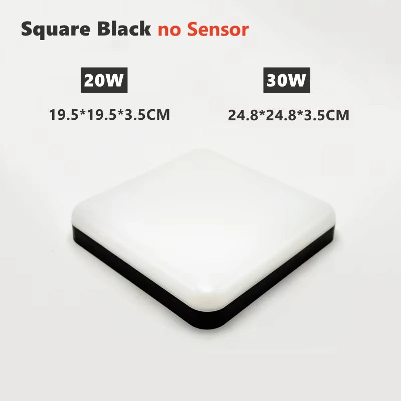 Waterproof PIR Motion Sensor LED Ceiling Light (20W/30W) - Ultra-Thin High-Lumen Lamp Fixture for Bathroom, Garage, Balcony & Corridor