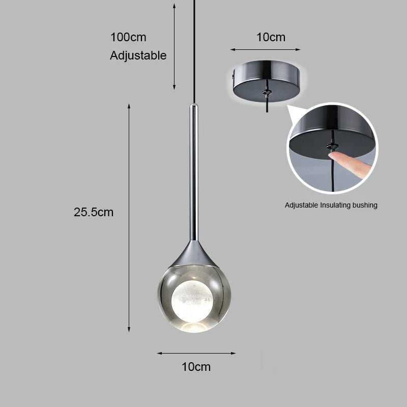 Modern Luxury Pendant Light Creative Moon Restaurant Ceiling Lamp Indoor Decoration Lighting Fixtures Living Bar Counter