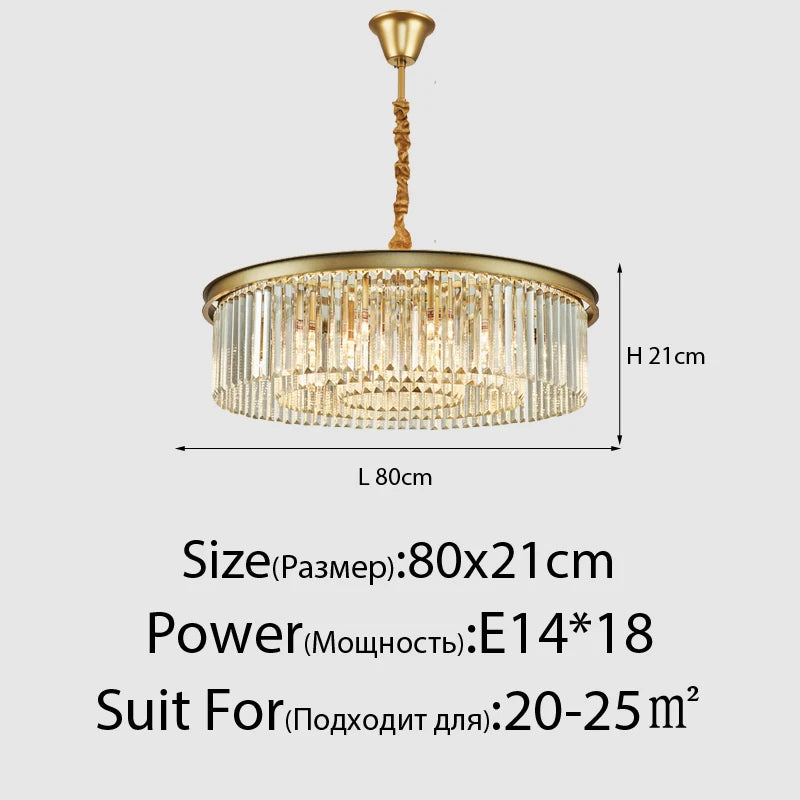 New Modern LED Crystal Chandelier American Living Dining Room Villa Hanging Light Bedroom Ceiling Pendant Lamp Home Decor Lustre