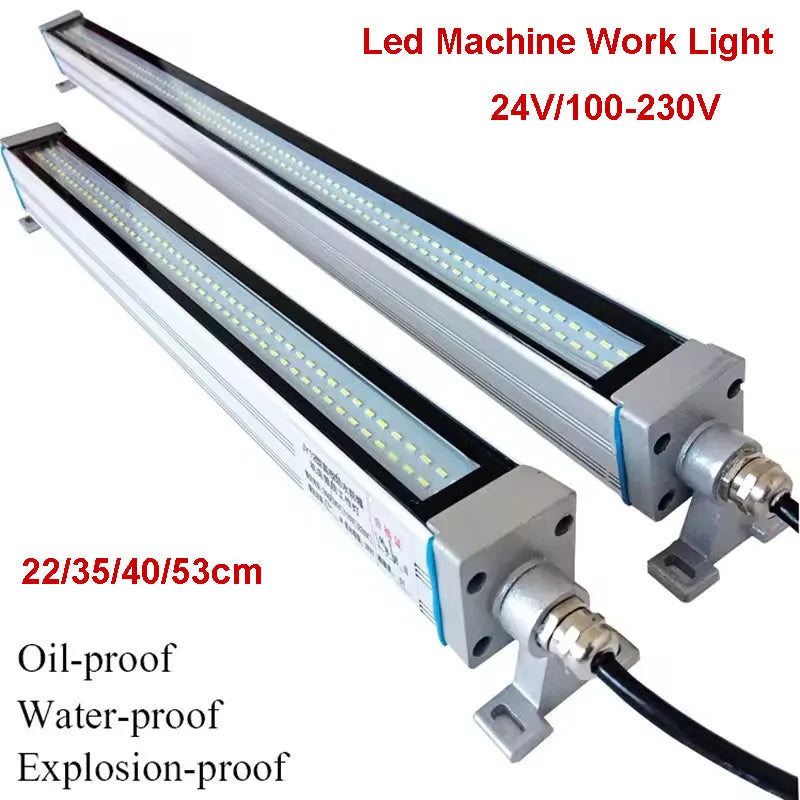 220V/24V Industrial LED Machine Tool Work Light - Waterproof Oil-Proof Explosion-Proof Aluminum Alloy Lamp for CNC Lathes