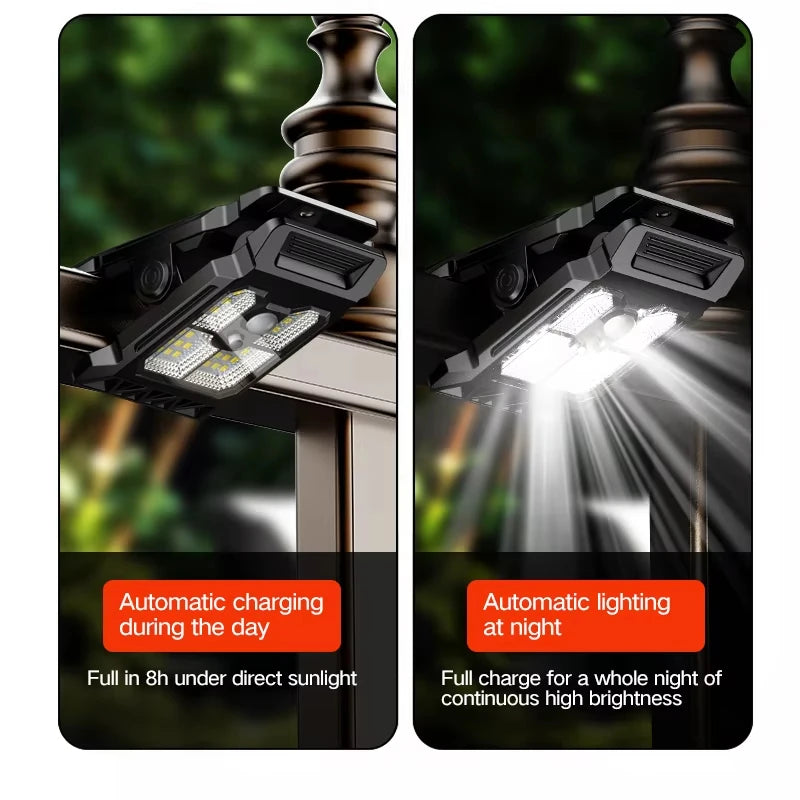 Mini Solar Clip Light with PIR Motion Sensor - Soft Warm Glow Outdoor Fence Lamp