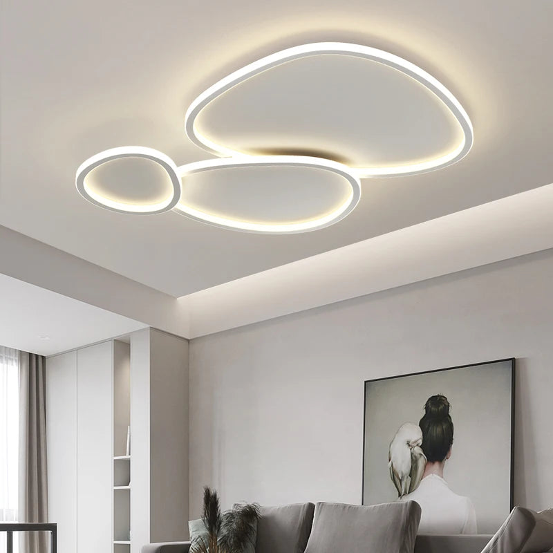 Smart Living Room Chandeliers Modern Atmosphere Lamp Whole House Lighting Package Cobblestone Led Ceiling Lights