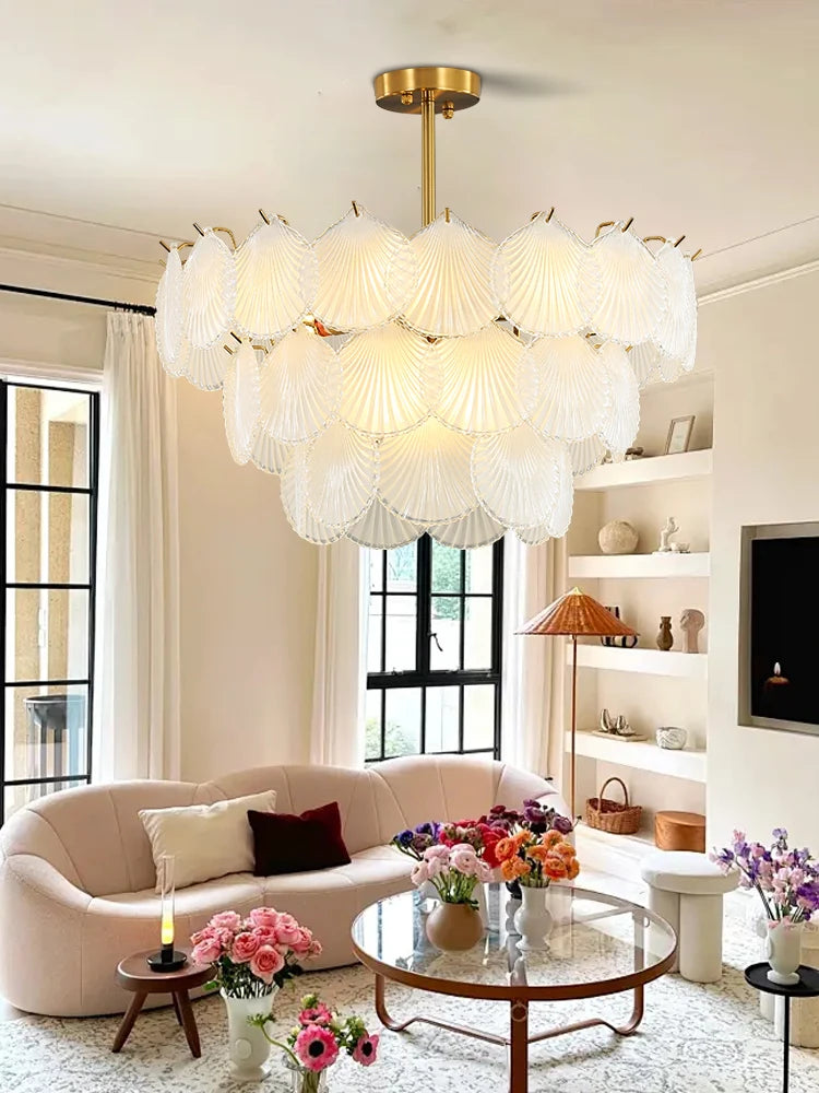 2026 Modern Luxury Frosted Glass Chandelier White, Led E14 Dimmable Light Fixture Nordic FOR Living Room Bedroom Decoration