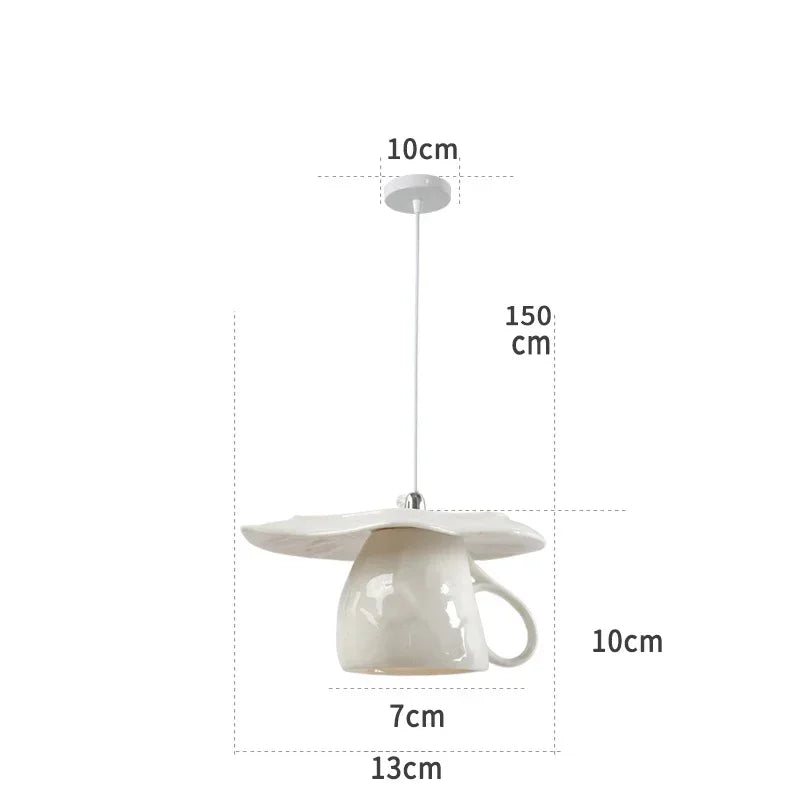 Ceramic Led Pendant Light Modern Tea Cup Teapot Hanging Lamp Kitchen Dining Room Lights Bar Cafe Home Decor Lighting Fixtures