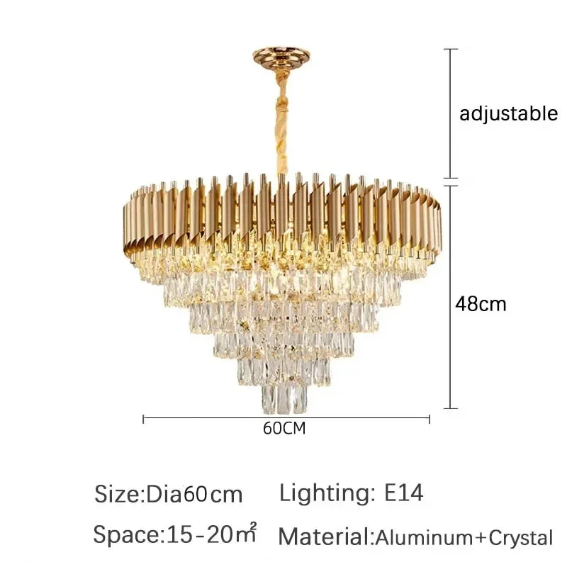 Home Appliance Crystal Ceiling Chandelier Luxury Dining Room Pendant Lamp Modern New Living Room Decor LED Bedroom Hanging Light