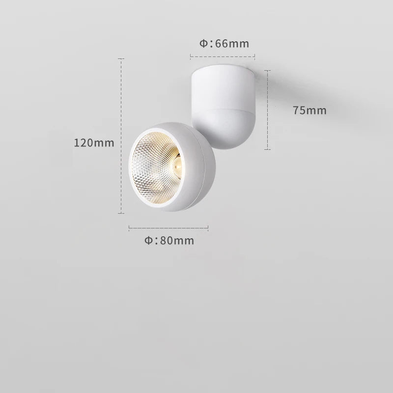 High CRI 90+ LED Surface Spotlight - 355° Rotatable Ceiling Spot Lamp