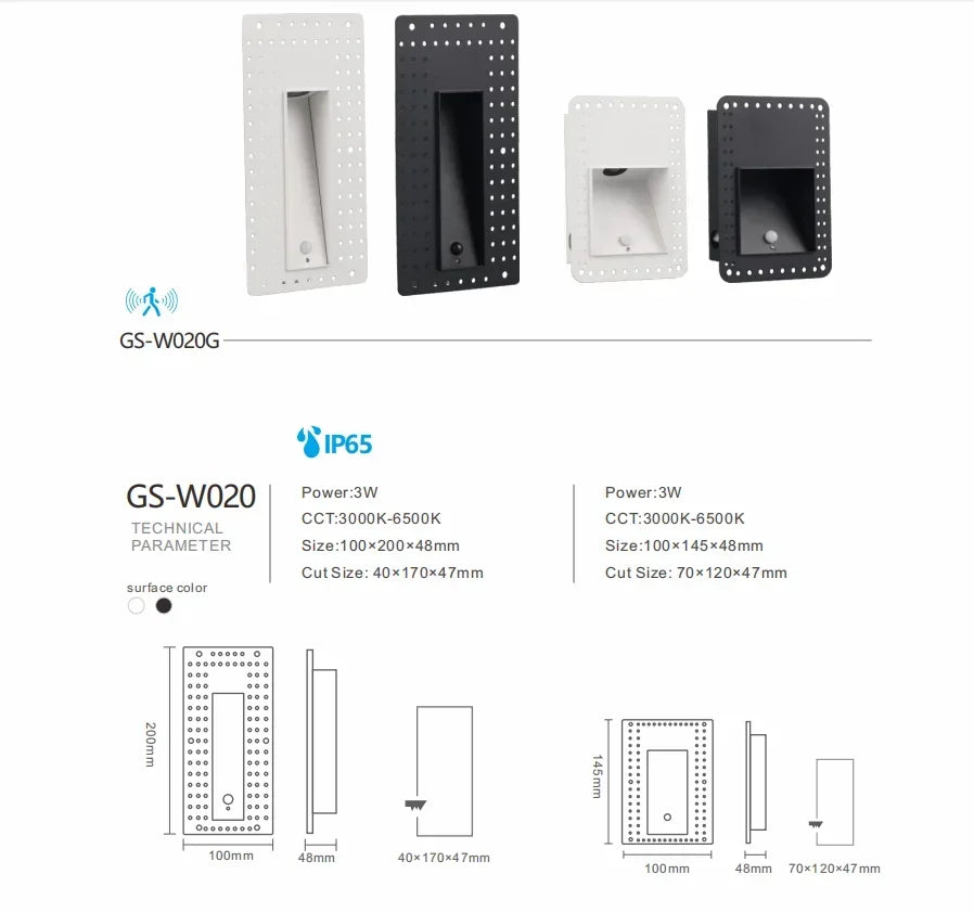 Recessed In Led Stair Light 85-265V Wall Sconce Lighting Step Stairway Aisle Lamps aluminium Basement Passage Footlights