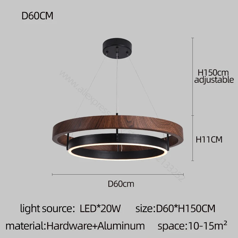 Nordic Chandelier Dining Room Chandelier LED Bedroom Living Room Modern Double Circular Lamp Villa Kitchen Table Chandelier