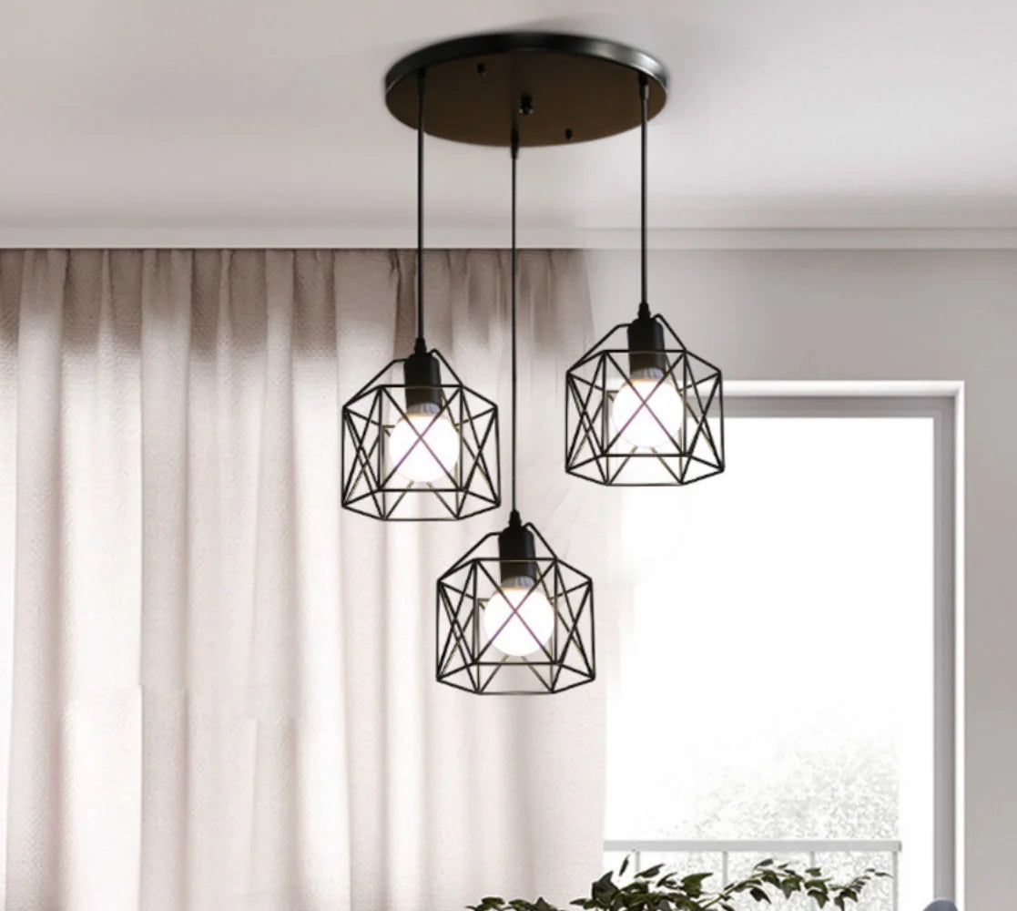 Nordic Creative Iron Single Head Chandelier Simple Modern Personality Living Bar Table Bedroom Dining Decoration Light Fixture