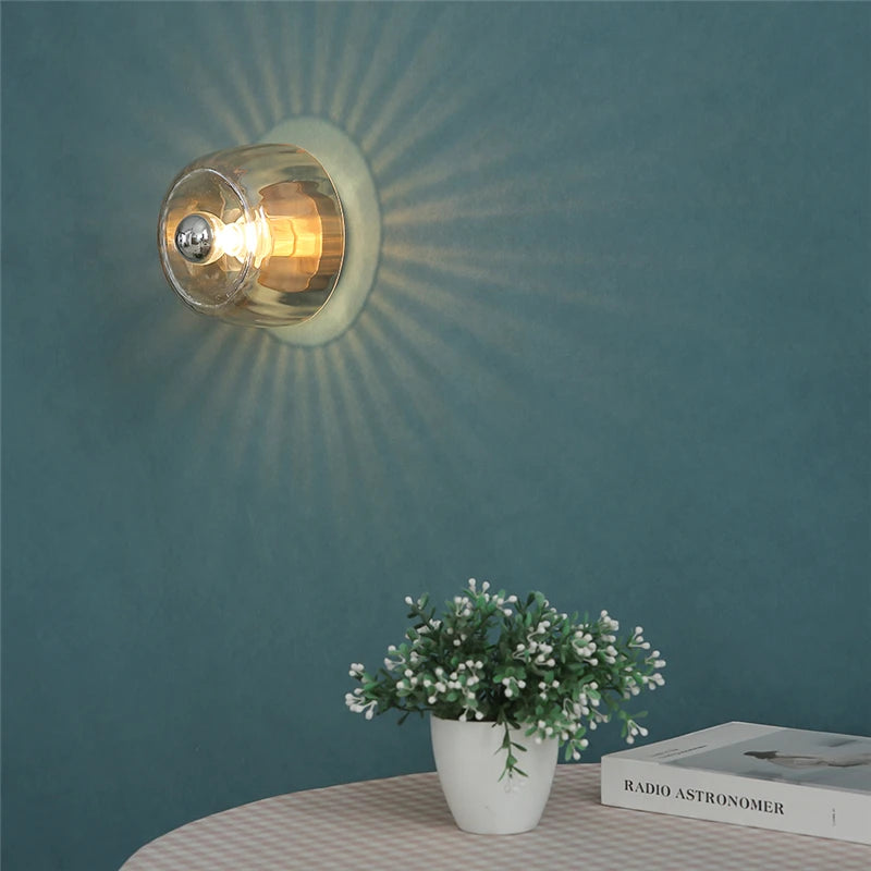 LED Bauhaus Glass Wall Lamp Nordic Retro Personality Wall Decor Lamps Modern Living Room Hallway Corridor Ceiling Light Fixtures