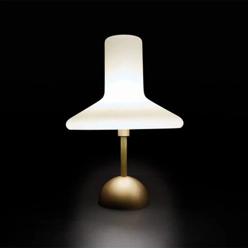 Modern Glass Hat Table Lamp Bedroom Bedside Living Room Study Office Hotel Designer Creativity Touch Charging Night Desk Lights