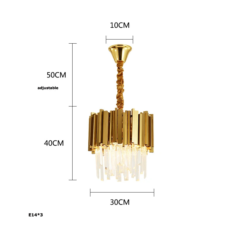 LED Gold Chrome 2 Layer Crystal Ceiling Chandeliers 2023 New Trend Lighting Lustre Suspension Luminaire Lamp For Living Room