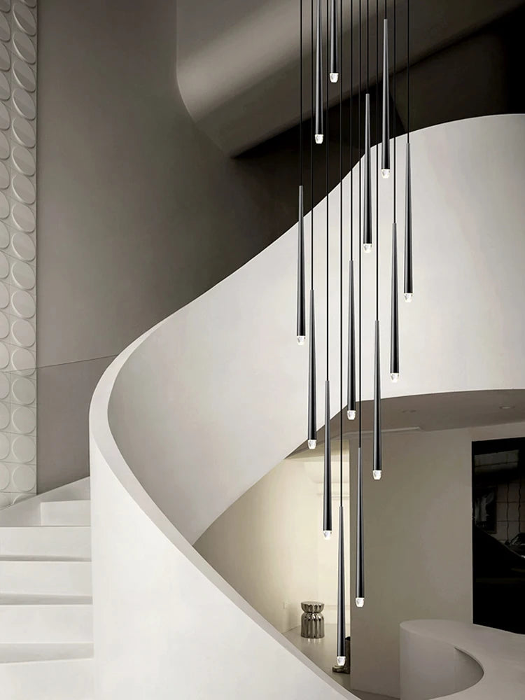 Modern LED Long Staircase Chandelier - Luxury Villa & Attic Hanging Lamp